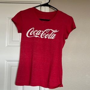 Coca Cola red V neck XS